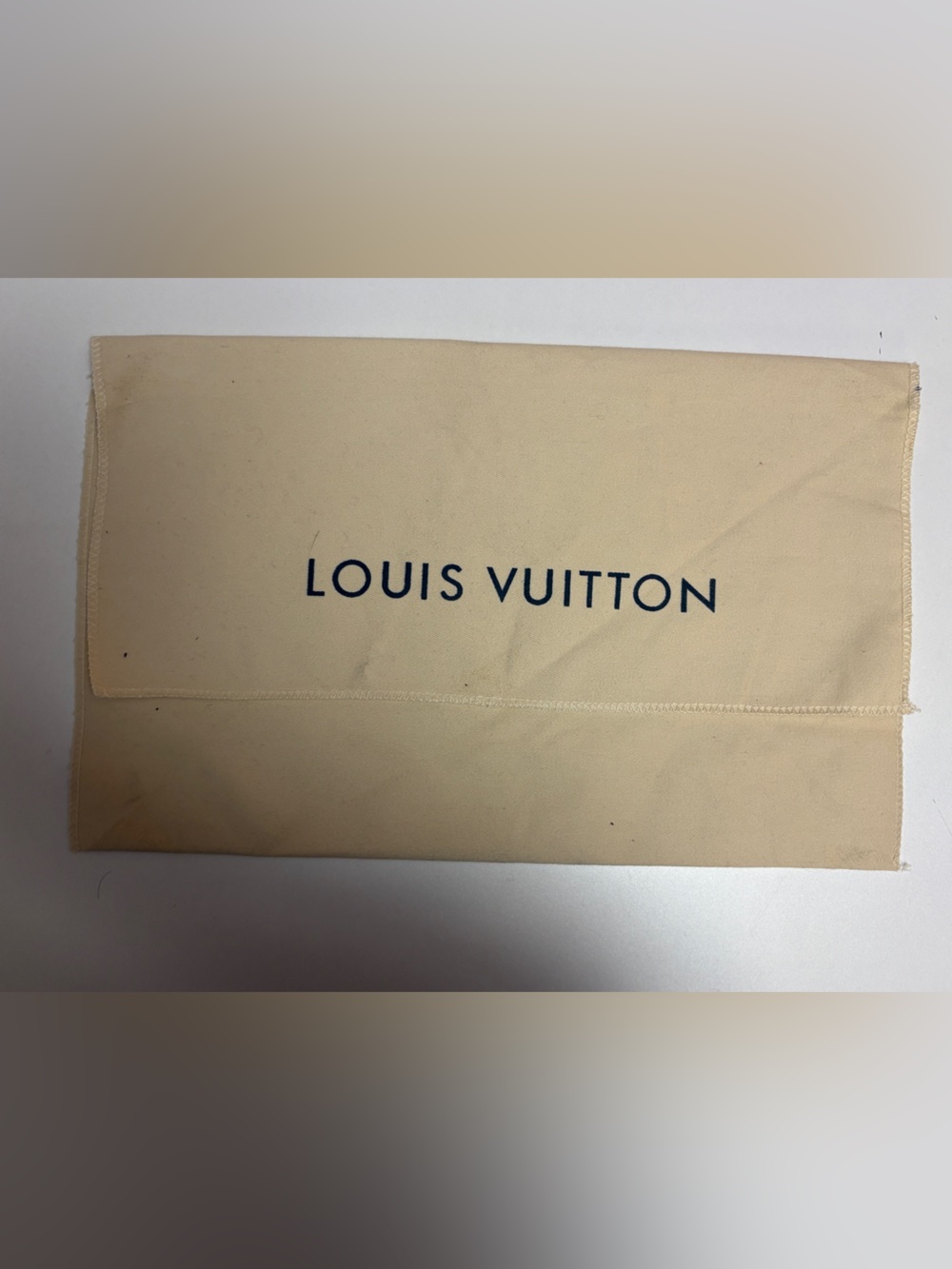 Louis Vuitton Beige Fabric Dust Bag with Black Logo
